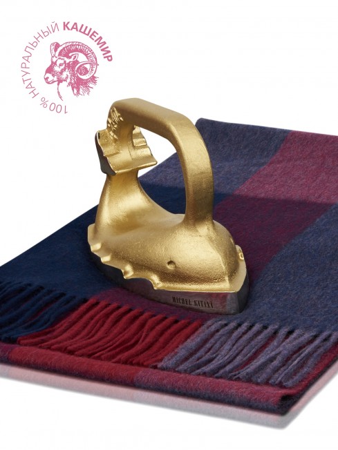 Длиный Шарф из мягчайшего 100% КАШЕМИРА (Twill) из пряжи средней тяжести МОКРЫЙ КОРРАЛ FTW.C120_CASH-33/GRI.ROUGE